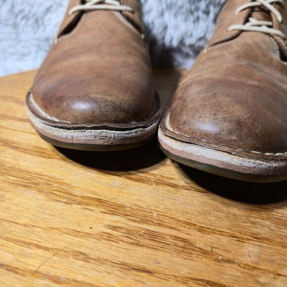 Steve Madden Harpoon Men Size 10 Tan Leather L ace Up Formal Dress Shoe Oxfords - Picture 4 of 15
